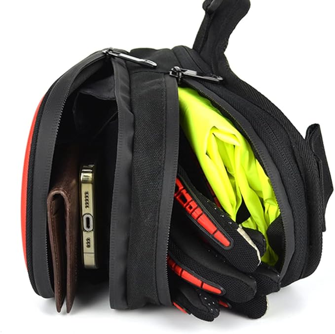 Hebetag Motorcycle Drop Leg Bag Oxford Waist Pack for Men Women Bum Hip Fanny Belt Purse Pocket Outdoor Travel Sports Hiking Bike Riding Cycling Thigh Pouch Red