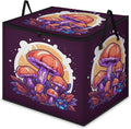 Large Funny Mushroom Storage Bags with Lid XL Blanket Clothes Storage Bins Foldable Organizers Storage Containers with Handle for Comforters Bed Sheets Pillows Cute Retro Mushroom