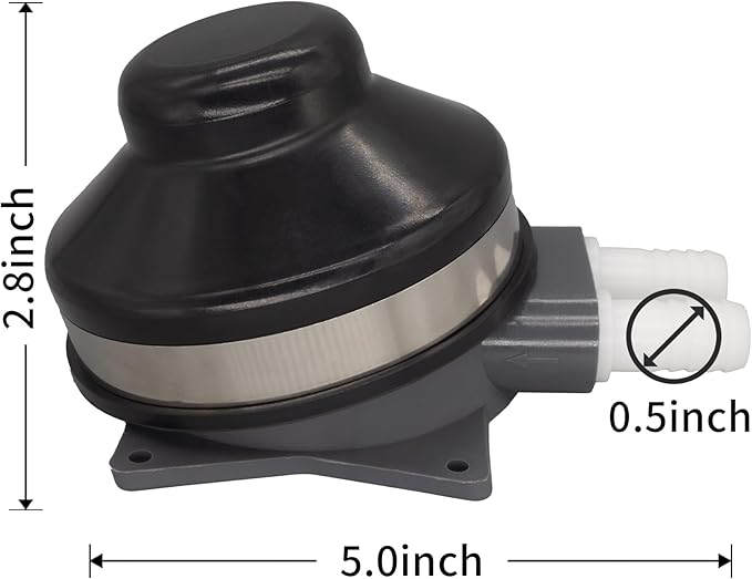 QuickMariner Manual Foot Pump Connects to 0.5 Inch Flexible Hose with 2.2 GPM Max Flow Rate Suitable for Marine Boat Galley RV Camping Black