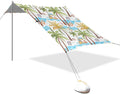 Beach Canopy with Windproof Ropes &amp Sandbags Beach Tent Sun Shade Sun Shelter for Camping Trips Fishing Backyard Fun or Picnics Palm Tree