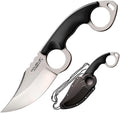 COLD STEEL Double Agent II Plain Edge Durable Lightweight Japanese AUS8A Steel Clip Point Shape 3 Fixed Blade Tactical Outdoor Hunting Knife Griv-Ex Handle Secure-Ex Sheath