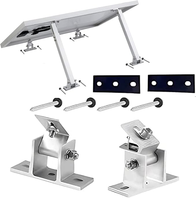 Adjustable Solar Panel Mount Brackets 15-30 Degree Angle Solar Panel Mount Racks for Wall Roof RV Boat Off Grid Solar Systems