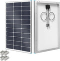 Renogy N-Type 100 Watt Solar Panel with Mounting Z Brackets 16BB 100W Solar Panel 12V 25% High Efficiency PV Module Power Charger for RV Camper Marine Home Rooftop Off-Grid