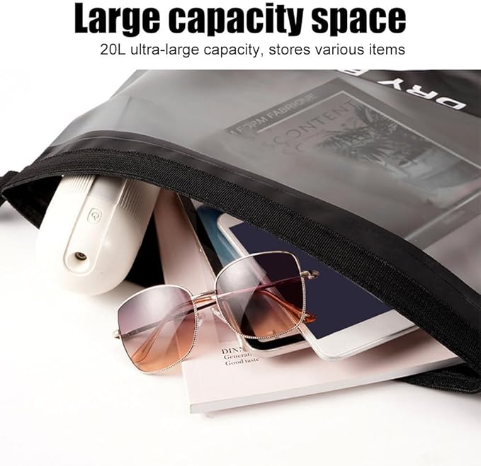 DONGKER Waterproof Dry Bag10L/20L Roll Top Waterproof Bag with Water Proof Phone Pouch &amp Adjustable Shoulder Strap for Boating Kayaking Beach Water Sports