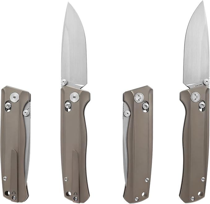 CMB Braveman EDC Knife Folding Pocket knife with Clip for Men and Women Crossbar Lock Knife with S35VN Steel Blade Titanium Handle for Outdoors Camping Hiking-CMB-17 (CMB-17G)