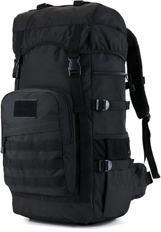 Genérico Compatible For Tactical Men's Backpack GearWaterproof Trekking Hunting Bag Outdoor Bags 50L(Black cp)
