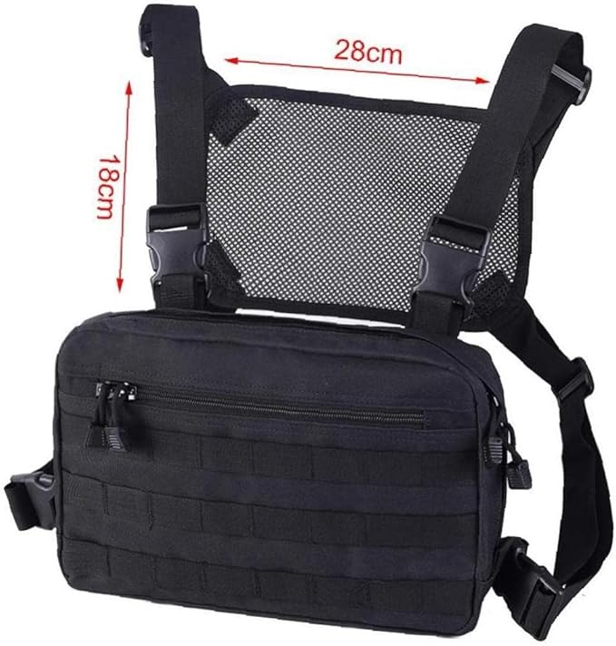 Outdoor Chest Bag Hip Hop Pouch Front Pack Vest Backpack Breathable Mesh Hunting Combat Bags