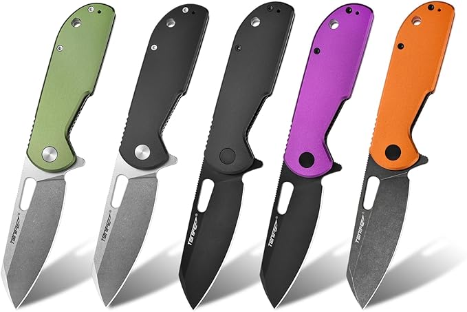 TONIFE Galaxy Mini Folding Knife with D2 Steel Blade and Aluminum Handle EDC Pocket Tool for Camping Hiking and Survival (Black Titanium)