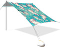 Cute Axolotl Pattern Beach Tent Sun Shelter Set UPF50+ UV Protection 10.5 x 9.19 FT Camping Shade Canopy with Sandbags Sand Anchors Carrying Bag and Others