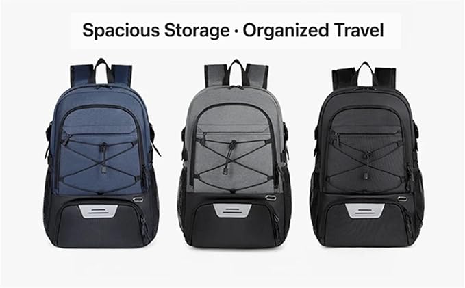 Reflective Strip Gym Bag 35L Sports Basketball Backpack with Shoe Compartment Large Training Rucksack for Men Women(Black)