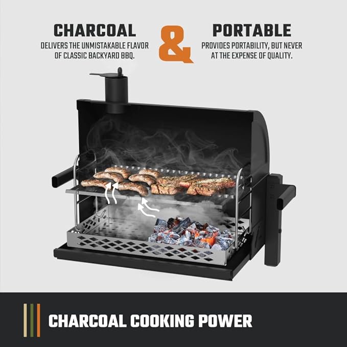 Oklahoma Joe's Rambler Portable Charcoal Grill with 218 sq. in. Cooking Area in Black