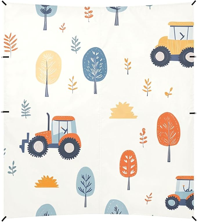 ALAZA Cute Tractor Vehicle Beach Tent Sun Shelter Portable Canopy Sunshade for Outdoor Camping Picnics Backyard Fun 10x9 ft