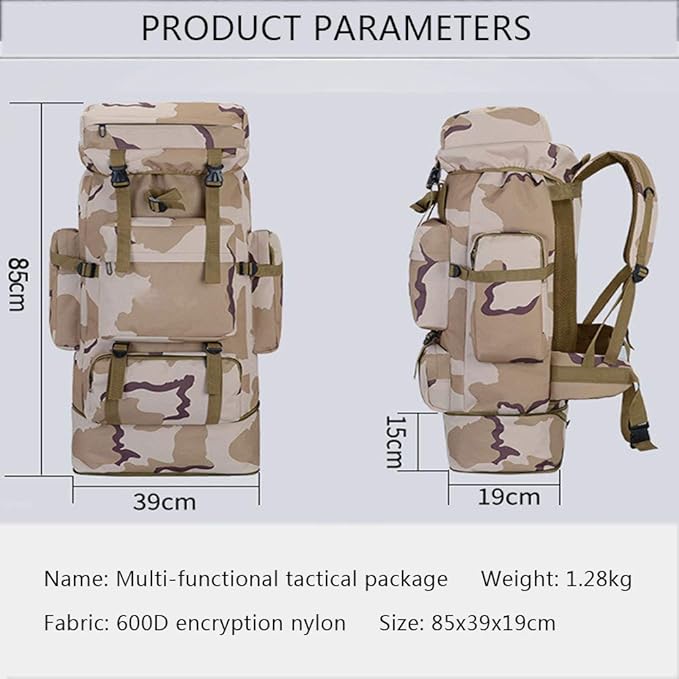 Large-Capacity Travel Bag Outdoor Backpack Men and Women 85L Camouflage Luggage Bag Hiking BackpackC