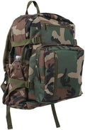 Woodland Camouflage Military Jumbo Canvas Shoulder Backpack