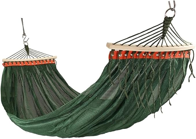 Portable Hammock Portable Double Hammock Anti-Rollover Mesh Breathable Mesh Leisure Can Withstand Weight 250kg for Backpacking Beach (Color : Green)