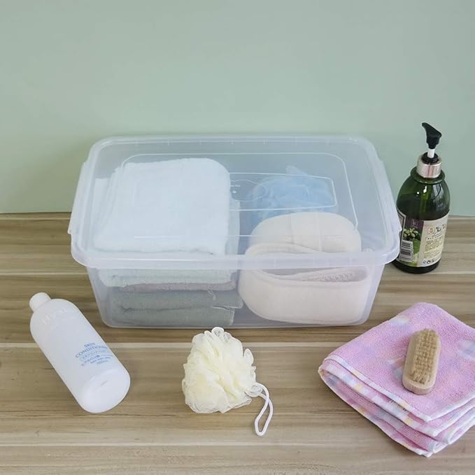 Plastic Latching Box Multi-Purpose 16 Quart Clear Storage Bin 2 Packs
