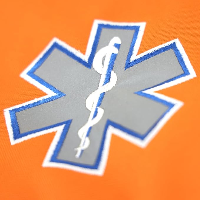 Lightning X Personalized EMT Trauma Bag – Large ALS Medical Bag with 6 Color-Coded Pouches MOLLE Panel Waterproof Bottom Reflective EMS Gear Custom Embroidered Name or Logo | LXMB35