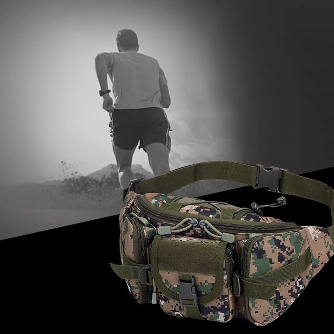 Tactical Fanny Pack Waist Bag Pack Sling Bag Range Bag Utility Hip Bag with Adjustable Strap for Outdoor Sports Jogging Walking Hiking Cycling (DW)