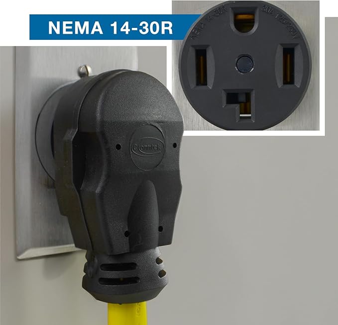 Conntek 14330 1.5-Foot Adapter 30 Amp NEMA 14-30P 4 Prong Male Plug To 30 Amp 125/250 L14-30R Volt Locking Female Connector