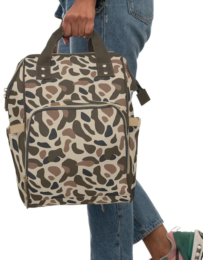 Old School Camo Backpack/Camo Diaper bag/Trendy Camo Travel Bag