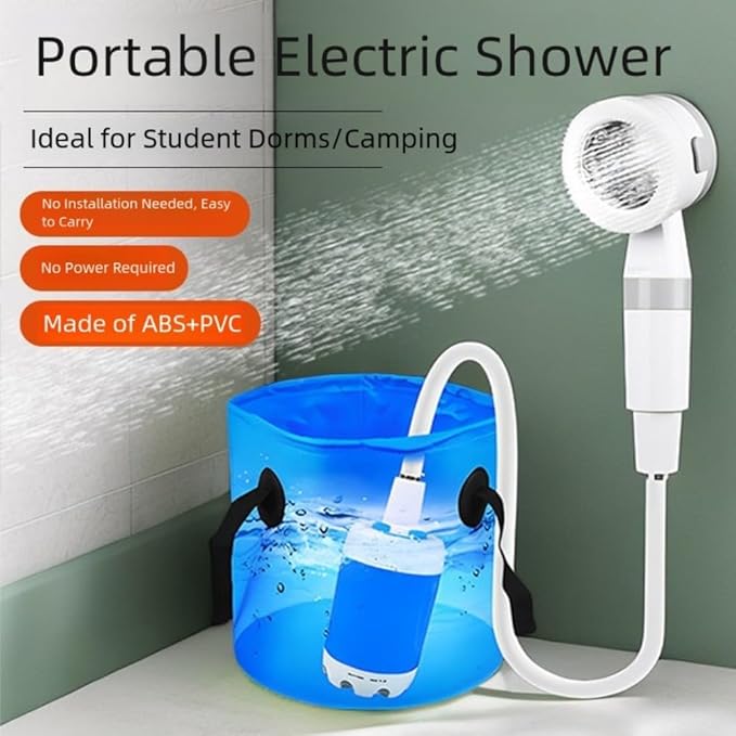 Portable Rechargeable Camping Shower Pump - Lightweight &amp Compact Outdoor Shower Hiking Travel Vehicle Cleaning