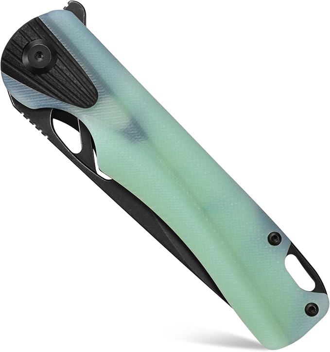 Sitivien ST165 Folding KnifeK110 Steel Blade with G10 Handle EDC Tool Knife Pocket Knife for Outdoor CampingHikingFishing(Jade)