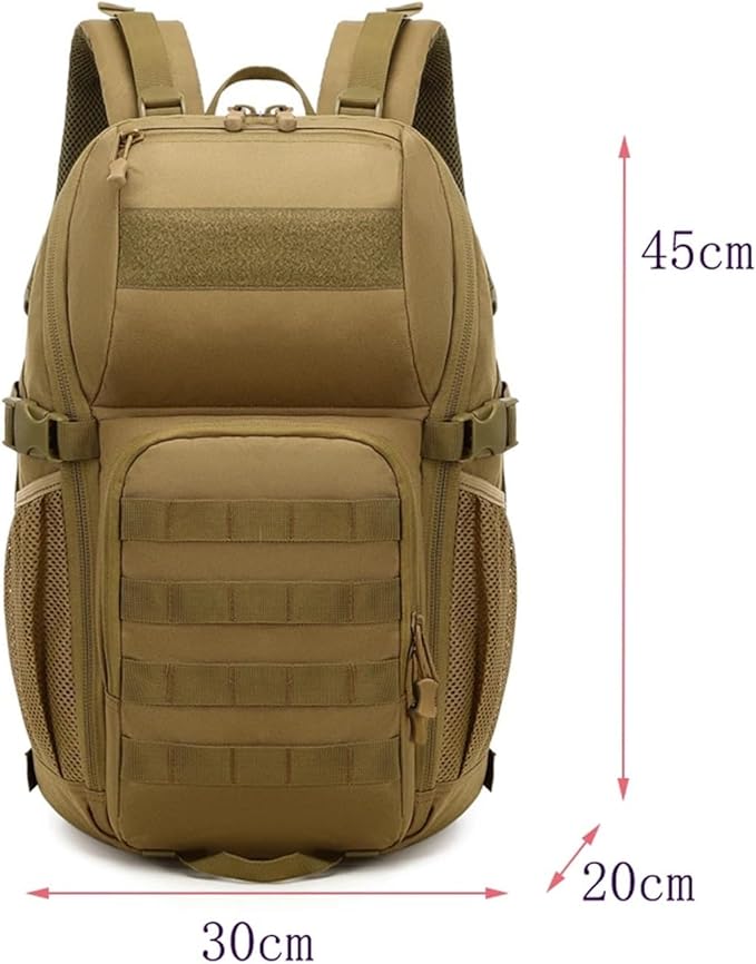 Genérico Compatible For Outdoor Tactical Backpacks Large Capacity Waterproof Multi Functional Backpack Trekking Camping(Black B)