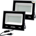 2 Pack 60W LED Outdoor Lighting Flood LightsWall LightWork LightIP66 Waterproof Security Lights5400lm6500K White Light for ShopGarageYardGardenLandscape Playground Lighting