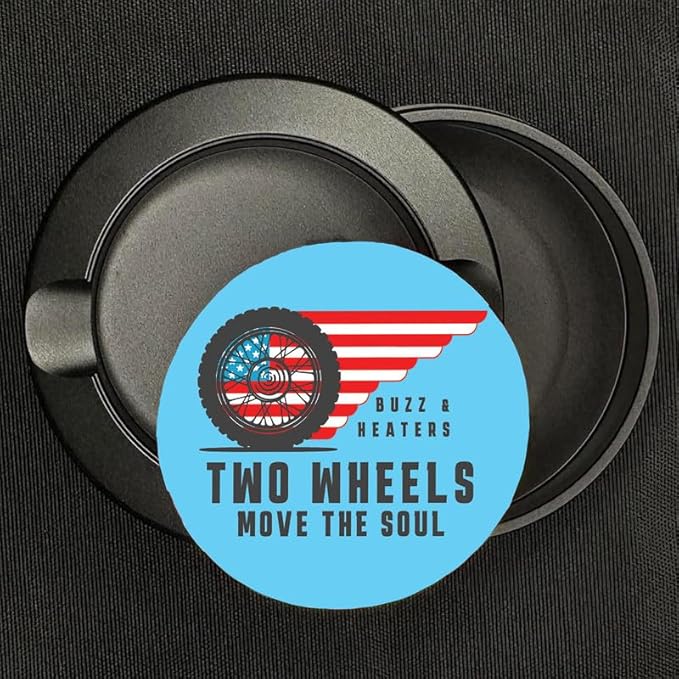 Buzz &amp Heaters Metal Container for Zyn | Metal Holder for Zyn |Metal Can for Zyn | Metal Container for Zyn Holder | Metal Pouch Cans for Zyn | Americana Gifts for Zyn| Two Wheels