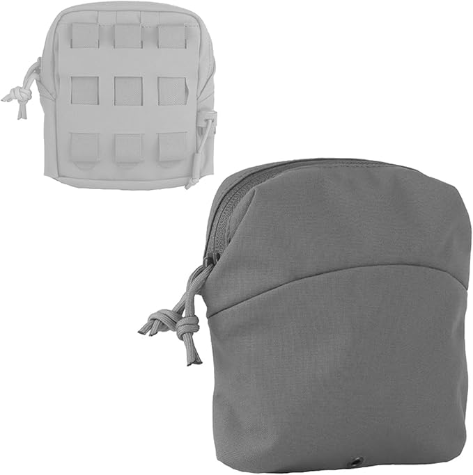 6x5 Inch Multifunctional Universal Tactical Pouch - MOLLE Belt Mount Mag Pouch General Purpose Pocket for Outdoor Hunting Airsoft Tactical Accessories(Wolf Grey)