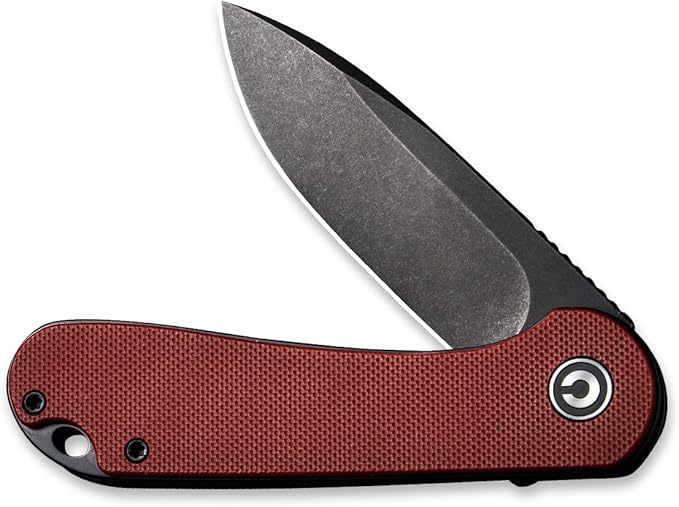 CIVIVI Elementum Pocket Folding KnifeBlack Stonewashed D2 Blade Burgundy G10 Handle Good for EDC Outdoor C907A-1
