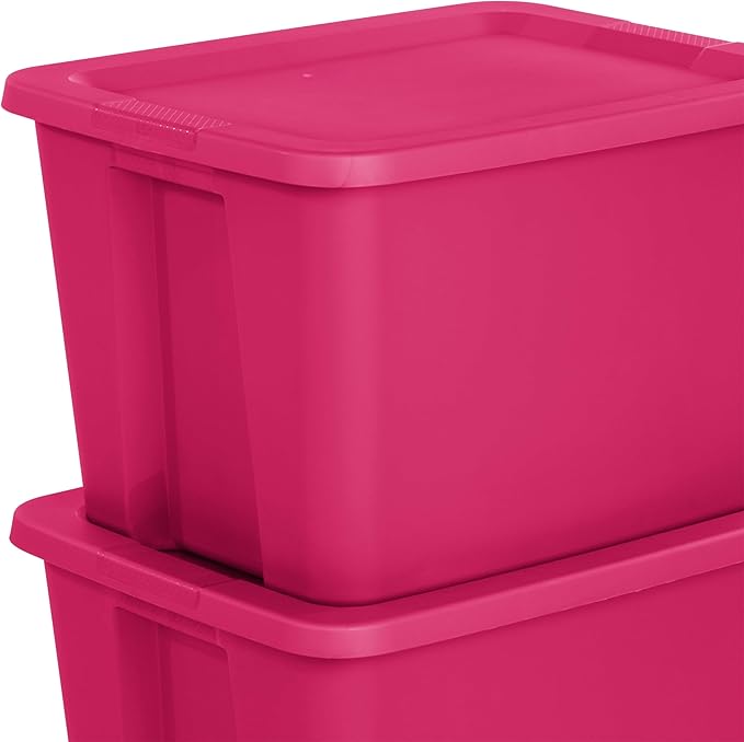 18-Gallon Plastic Storage Bins with Snap-on Lids – 8-Pack Home Organization Essential
