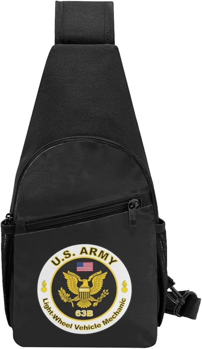 US Army MOS 63B Army Mechanic Chest Pack Leisure Shoulder Crossbody Chest Bag