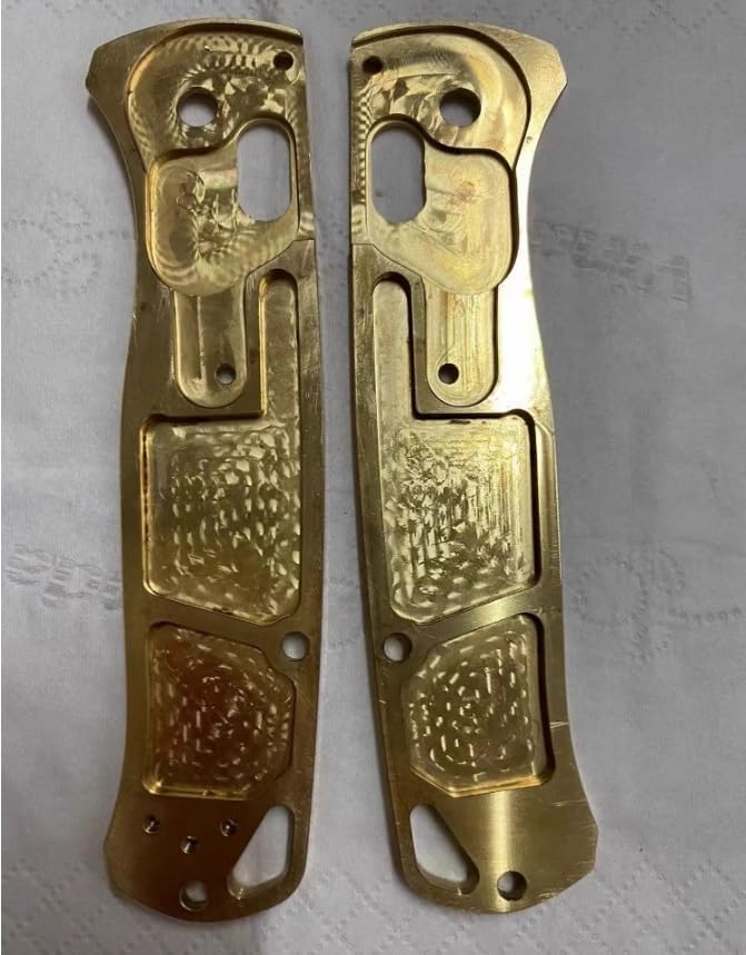 1 Pair Custom Brass Scales Fits for Bugout 535 Non Slip CNC Copper Handle Patch DIY Accessory