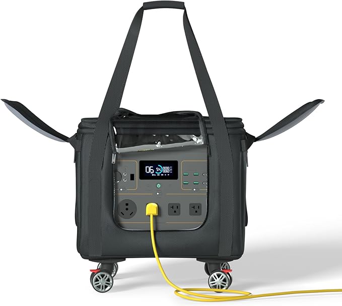 Power Station Carrying BagEasy to Carry360°Universal Wheels Waterproof&ampDustproof 15x13x12in Fit1200w-2000w Dabsson/BLUETTI/FOSSIBOT/VTOMAN/JackeryTravel Camping PartiesRV