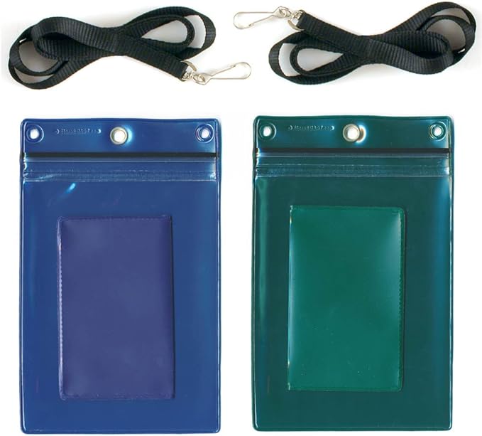 StoreSMART - Fisherman &amp Boating Wallet Set - 2 Plastic Zippered Wallets w/Lanyards 2 Plastic Folding Card Holders