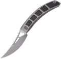 Cavolknife Kamasu Front Flipper Folding Knife3.74 M390 Steel Blade Persian KnifeTitanium &amp GITD Carbon Fiber Handle Pocket Knife Glowing in the darkTitanium Pocketclip(Grey)