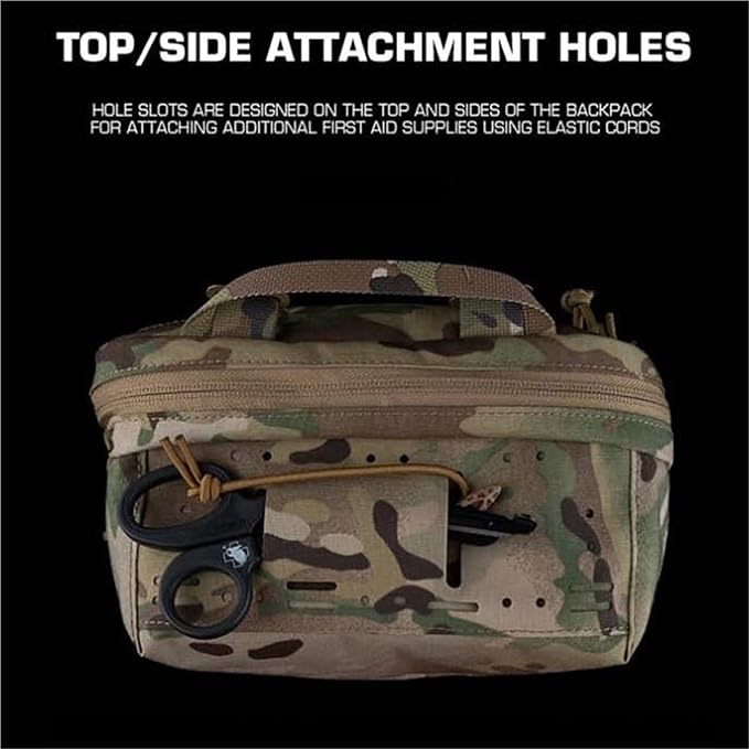 Large Lightweight Tactical First Aid Backpack - Durable Tear-Resistant Medical Organizer with Multipurpose Back Panel(Ranger Green)
