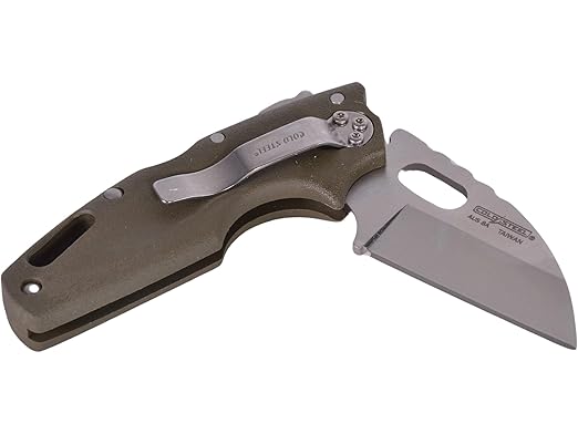 COLD STEEL Tuff Lite 2.5 AUS8A Sheepsfoot Razor-Sharp Plain Blade 3.5 Griv-Ex OD Green Handle Pocket Folding Knife Blister Pack