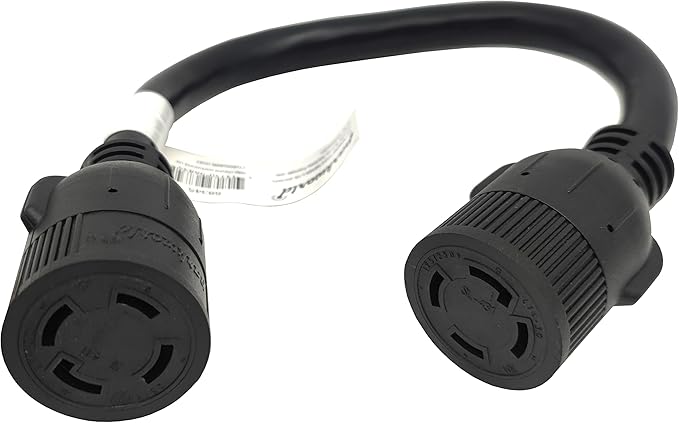 Parkworld 68345 Generator NEMA L14-30R to L14-30R 4 Prong 30 AMP Female to Female Adapter Cord 18 inches
