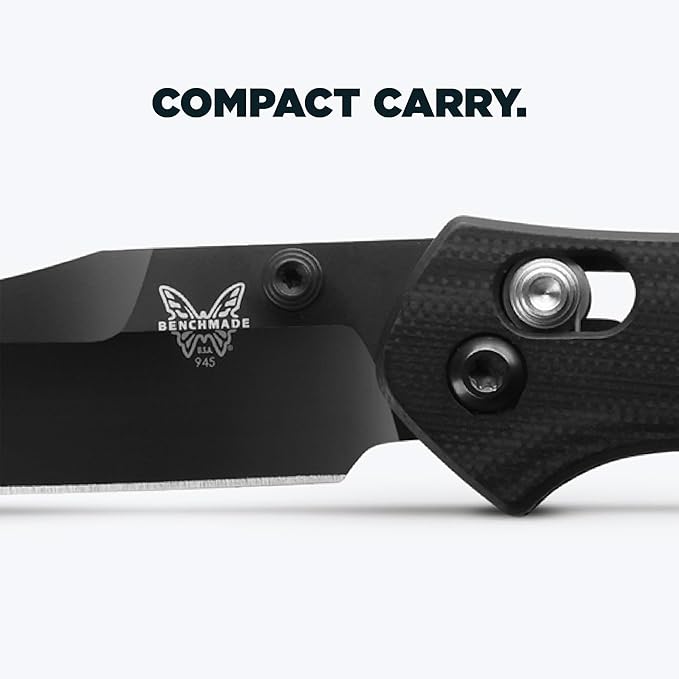 Benchmade - Mini Osborne Every Day Outdoor Folding Knife Reverse Tanto Blade with Black G10 Handle (945BK-1)