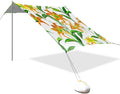 Beach Canopy with Windproof Ropes &amp Sandbags Beach Tent Sun Shade Sun Shelter for Camping Trips Fishing Backyard Fun or Picnics Orange Lily