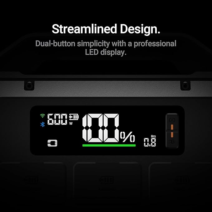 Hulkman Mega 576Wh Power Station Works at -4°F PD100W 1h fast charging Ternary Lithium Battery with 10 ports 600W AC Outlets UPS 15ms Solar Generator(Solar Panel Optional) Space Gray