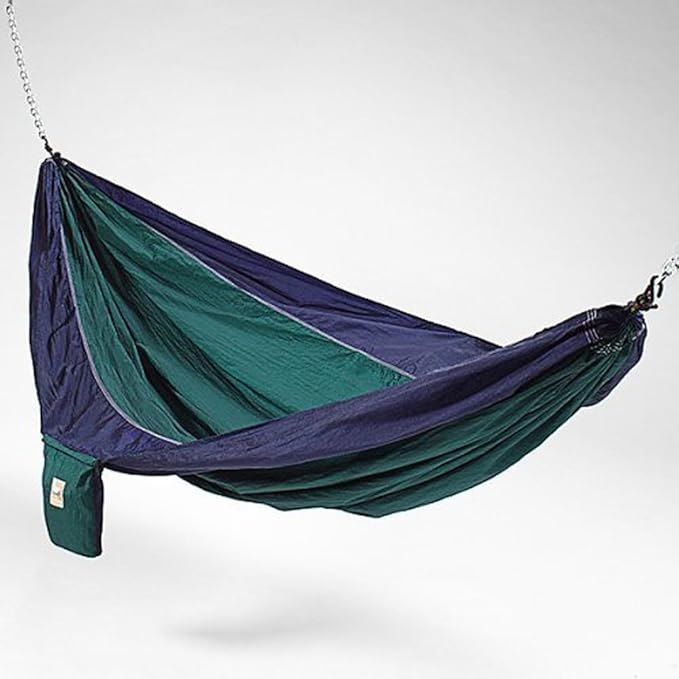 Hammaka 41532202-KP Parachute Hammock Hitch Stand with 2 Cradle Chairs and Blue/Green Parach