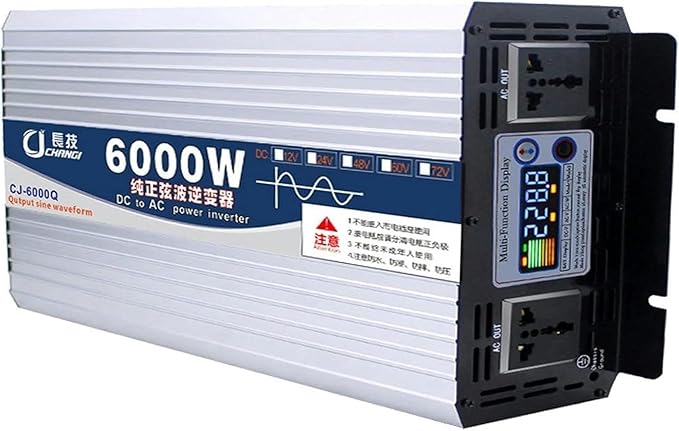 6000W 8000W 10000W 12000W Pure Sine Wave Inverter 12V/24V/48V/60V/72V DC to 110V/220V AC Power Inverter Voltage Converter Transformer for HomeRVTruckOff-Grid Solar~/