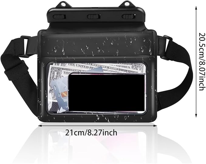 Waterproof Dry Bag Waterproof Dry Bag Pouch for Phone Bag Adjustable Waist Strap Shoulder Bags Underwater Case for Beach Swimming Boating Fishing for SwimmingBoating(White)