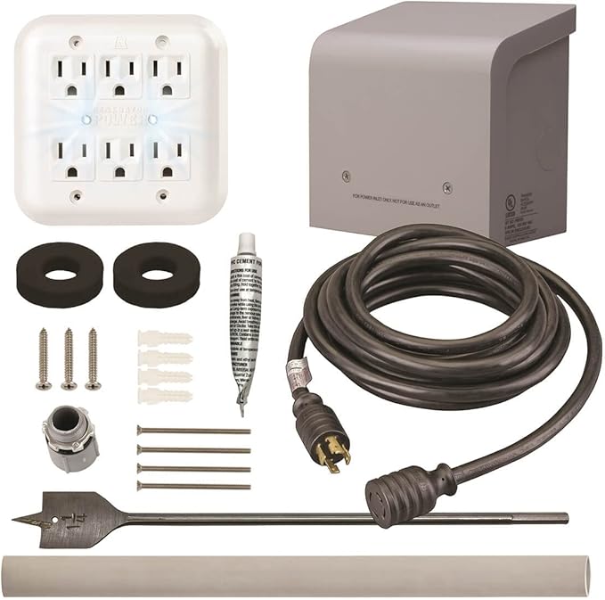 Reliance WKPBN3040 250-Volt 30-Amp Generator Through The Wall Kit w/ PC3040M