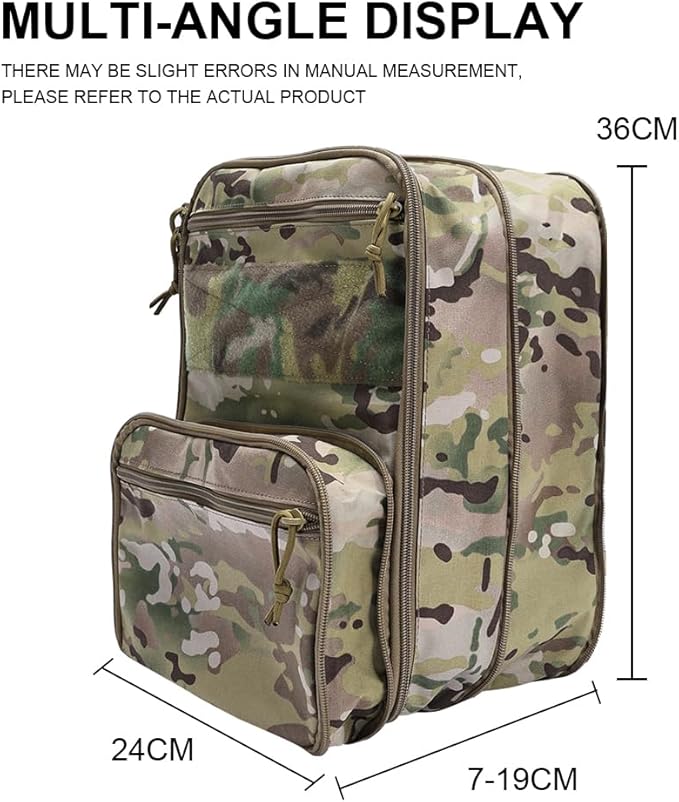SINAIRSOFT Tactical Expandable Backpack Tactical Hydration Backpack Tactical MOLLE Flatpack D3 Carrier for Vest &amp Chest Rig (BK)