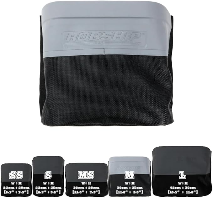 Robship Rope Bag Racing Mesh MK2 - Lightweight Durable Water-Drain Technology with SNAD Fixing Solution (Black/Grey Medium)