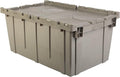 Hudson Exchange 27.3 x 17.2 x 12.6 (1 Pack) Storage Tote Distribution Container with Hinged Attached Lid Gray/Brown